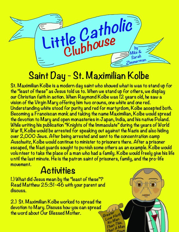 Day 28 St. Maximilian Kolbe
